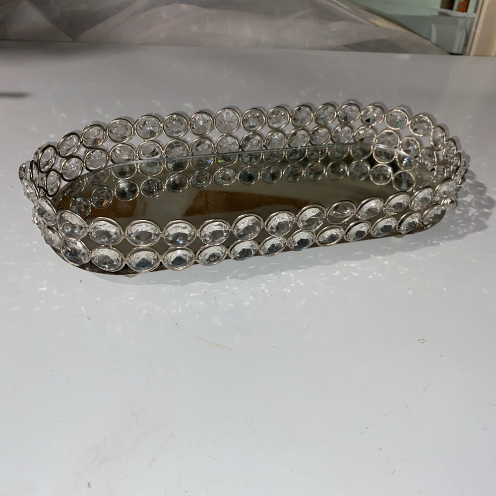 Elegant Silver Mirrored Tray